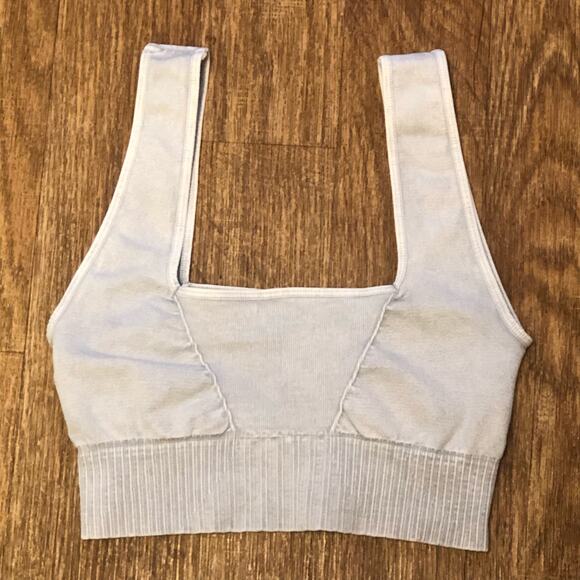 NWOT Free People Good Karma Square Neck Sports Bra in Ice Grey Size M/L - Picture 9 of 11